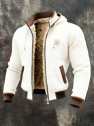 Alban | Veste Thermique Homme Maille Gaufrée à Capuche Doublée Sherpa - Blanc