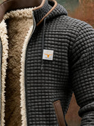 Alban | Veste Thermique Homme Maille Gaufrée à Capuche Doublée Sherpa - vue 8