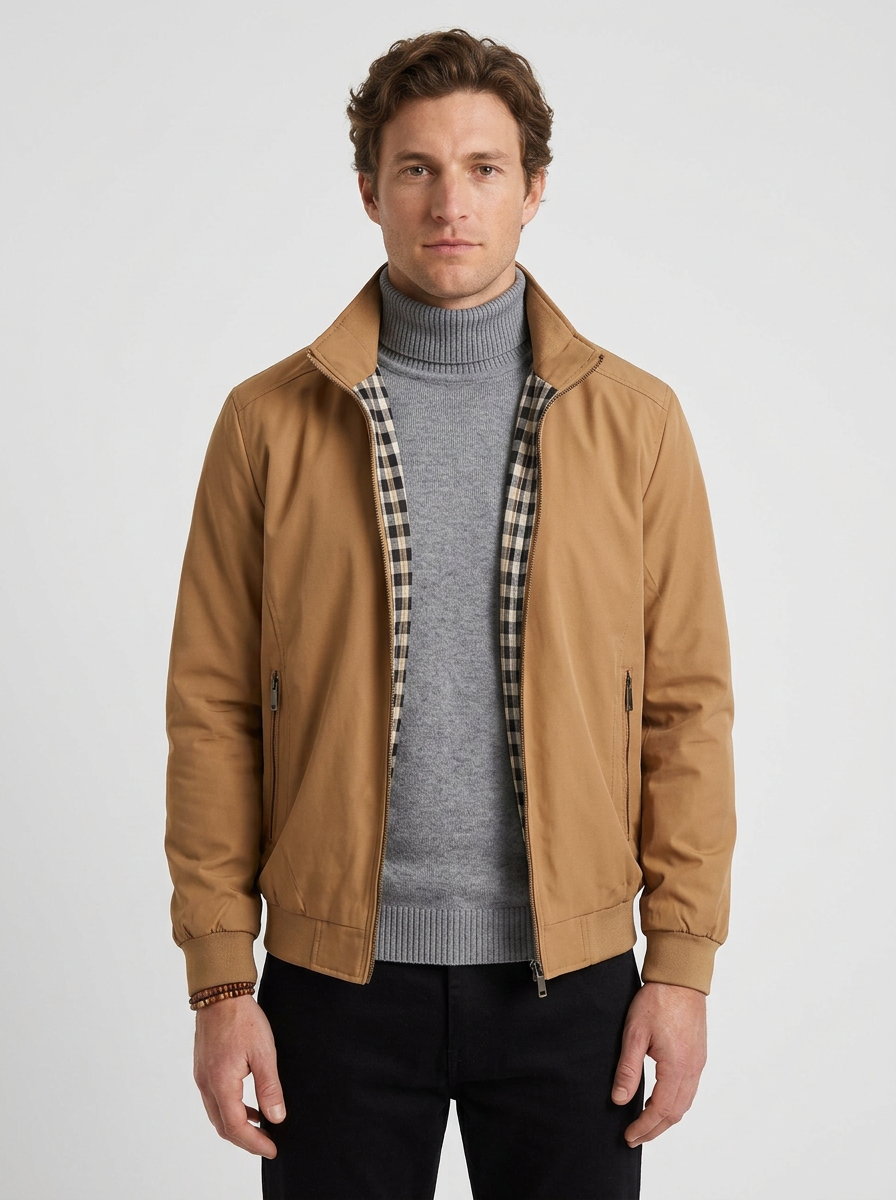 Albéric | Ensemble Homme Veste Zippée et Pull Col Roulé Côtelé - vue 1