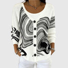 Ines Paris | Cardigan Rayé Femme en Maille Boutonné Grande Taille