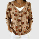 Ines Paris | Cardigan Rayé Femme en Maille Boutonné Grande Taille