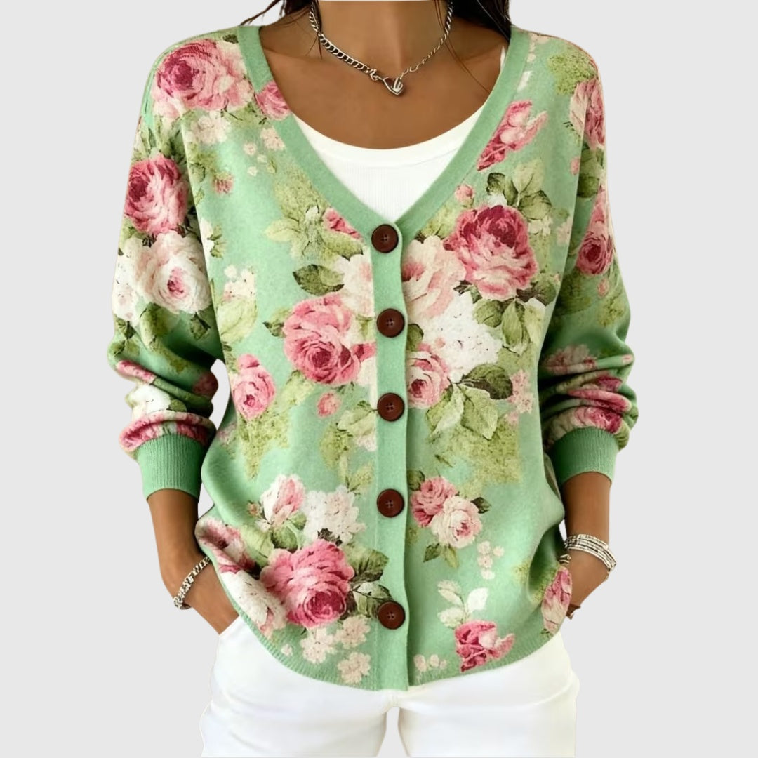 Ines Paris | Cardigan Rayé Femme en Maille Boutonné Grande Taille