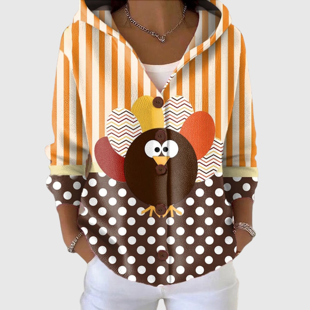 Ines Paris | Cardigan Rayé Femme en Maille Boutonné Grande Taille