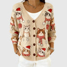 Ines Paris | Cardigan Rayé Femme en Maille Boutonné Grande Taille