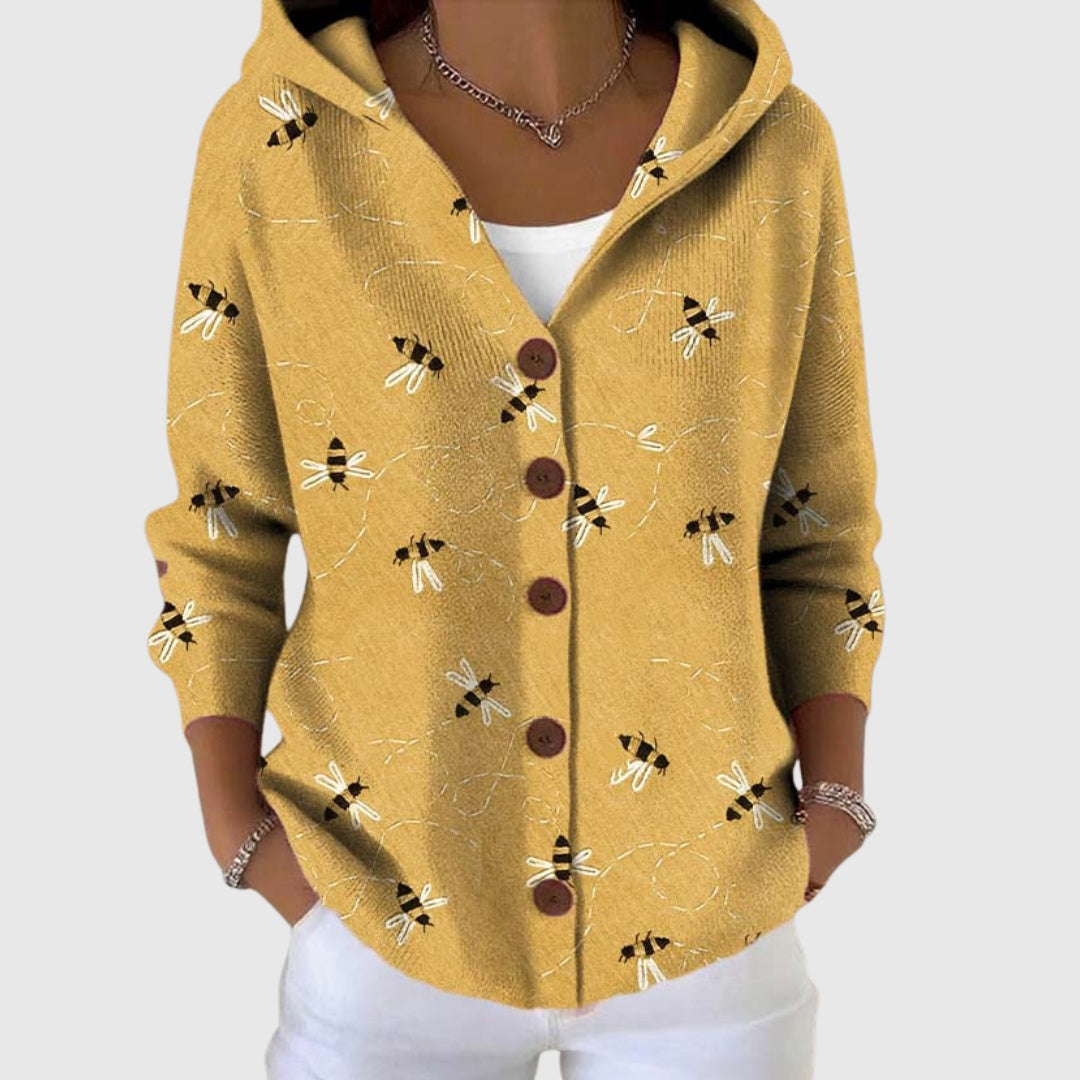 Ines Paris | Cardigan Rayé Femme en Maille Boutonné Grande Taille