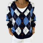 Ines Paris | Cardigan Rayé Femme en Maille Boutonné Grande Taille