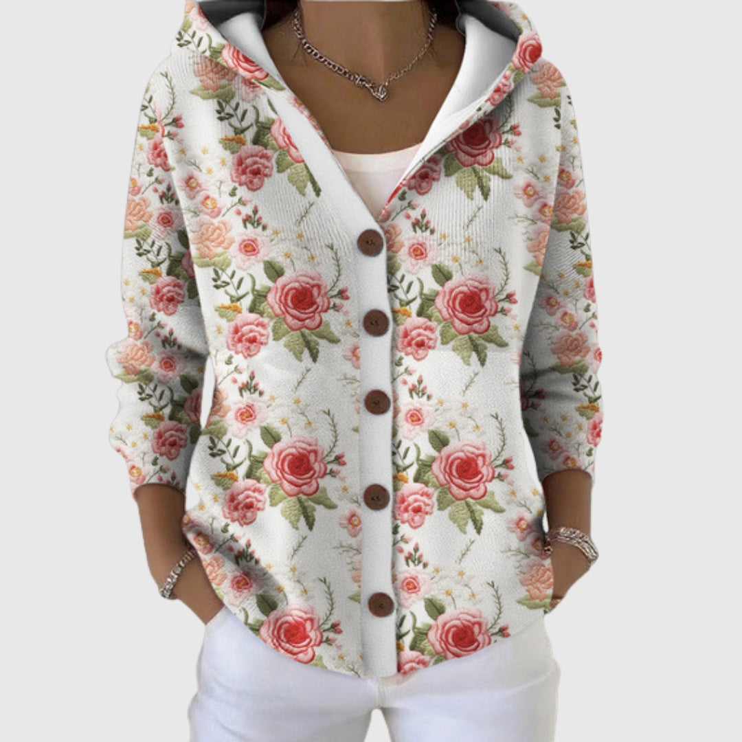 Ines Paris | Cardigan Rayé Femme en Maille Boutonné Grande Taille