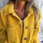 Ines Paris | Veste Sherpa Femme Courte Boutonnée Col Tailleur