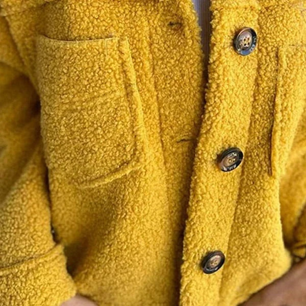 Ines Paris | Veste Sherpa Femme Courte Boutonnée Col Tailleur
