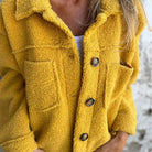 Ines Paris | Veste Sherpa Femme Courte Boutonnée Col Tailleur