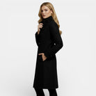 Amandine | Manteau Long Femme Toucher Laine à Col Montant et Coupe Cintrée - vue 4