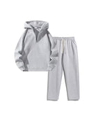 Amaury | Ensemble Homme Sweat à Capuche Demi-Zip et Pantalon en Molleton - Gris