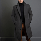 Ambroise | Manteau Long Homme Col Tailleur Toucher Laine - Gris