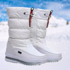 Amélie | Bottes de Neige Femme Matelassées à Zip et Cordon, Blanches - Blanc