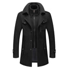 Arnaud | Manteau Homme Toucher Laine Effet 2 en 1 avec Plastron Zippé - Noir