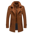 Arnaud | Manteau Homme Toucher Laine Effet 2 en 1 avec Plastron Zippé - Camel