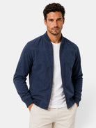 Arsène | Blouson Bomber Homme Aspect Daim - Bleu marine