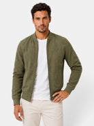 Arsène | Blouson Bomber Homme Aspect Daim - Vert