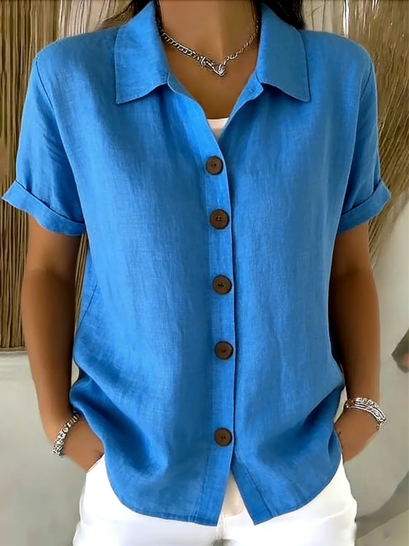 Ines Paris | Chemise femme manches courtes col boutonné