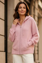 Ines Paris | Gilet femme zippé à capuche en maille