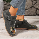 Mocassins femme imprimé chat à enfiler, bout rond et talon bas