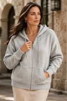 Ines Paris | Gilet femme zippé à capuche en maille