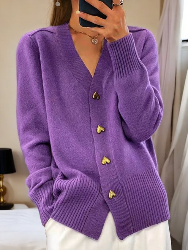 Ines Paris | Cardigan col V femme grosse maille – Style preppy vintage