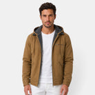 Barthélemy | Veste Homme à Capuche Doublure Polaire en Toile Délavée - Marron