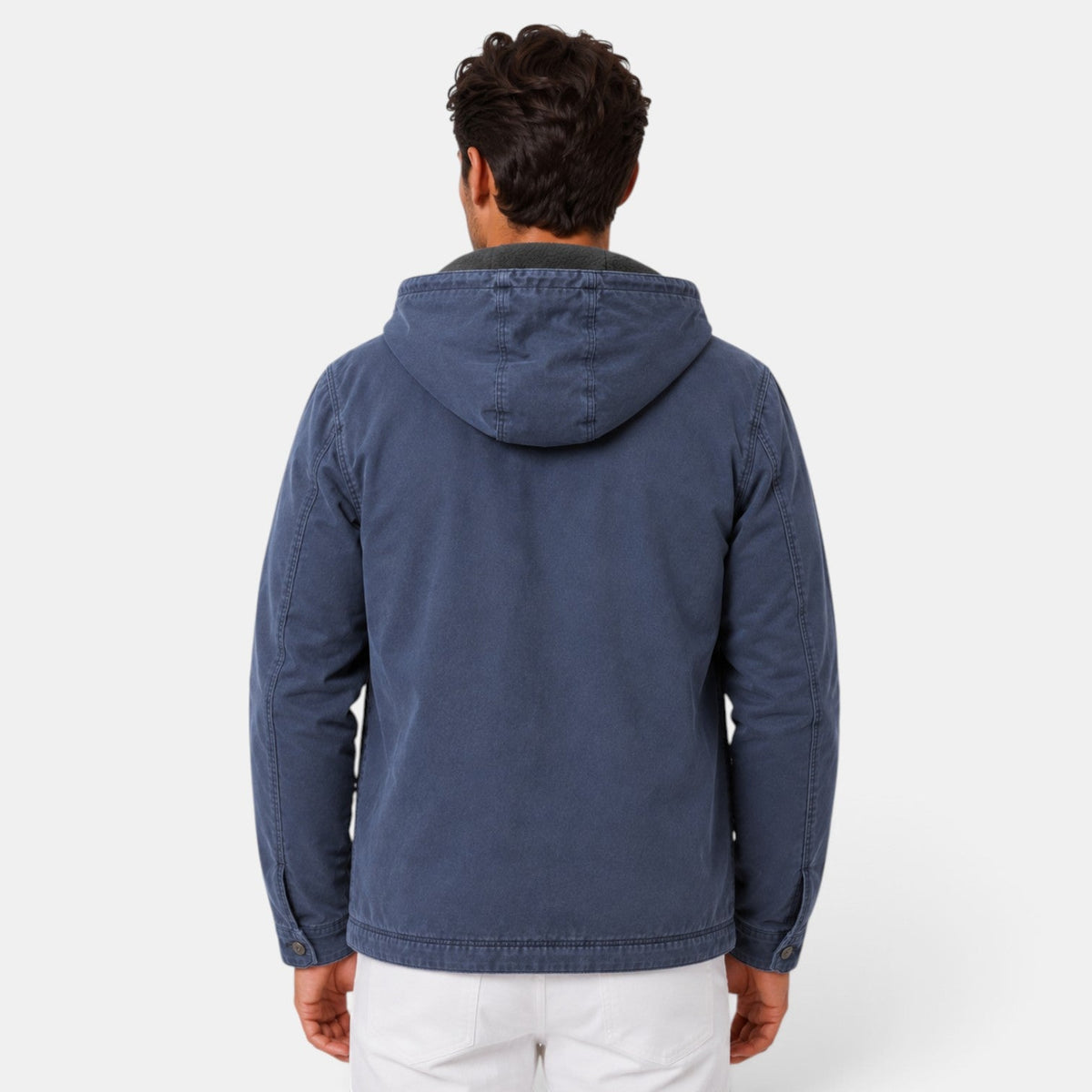 Barthélemy | Veste Homme à Capuche Doublure Polaire en Toile Délavée - vue 6