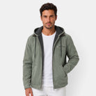 Barthélemy | Veste Homme à Capuche Doublure Polaire en Toile Délavée - Vert