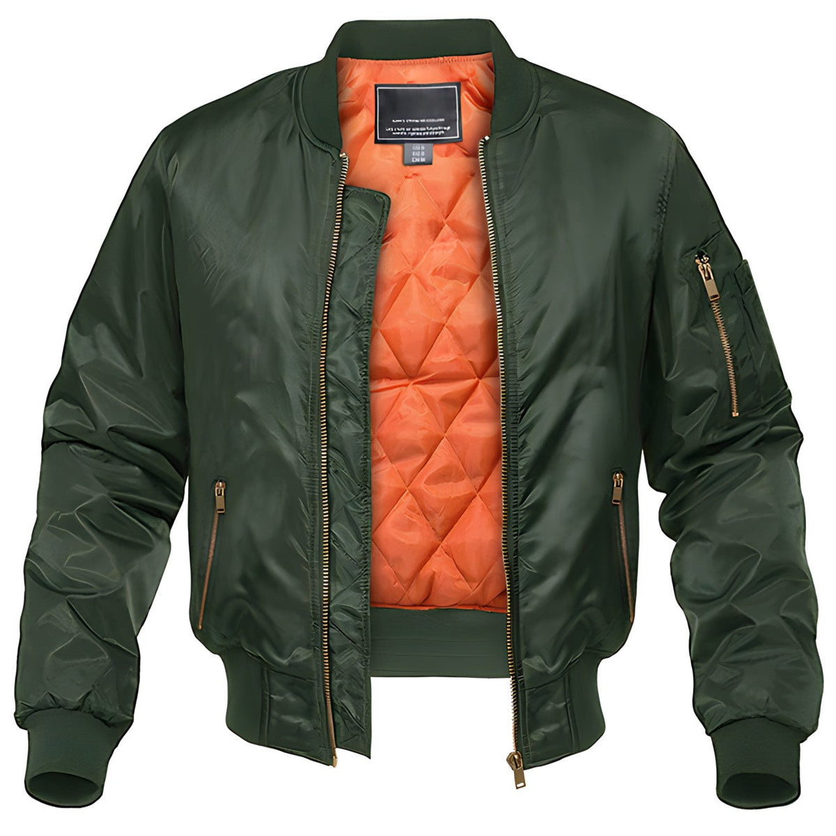 Basile | Blouson Aviateur Homme Doublé Matelassé à Zip - Vert olive