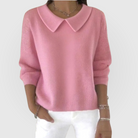 Bérénice | Pull Femme Col Claudine en Maille Douce Coupe Ample - Rose