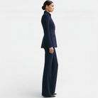 Bertille | Tailleur Pantalon Femme Blazer Cintré à Col Montant et Pantalon Évasé - vue 7