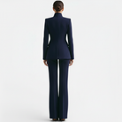 Bertille | Tailleur Pantalon Femme Blazer Cintré à Col Montant et Pantalon Évasé - vue 8