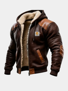 Bertrand | Blouson Vintage Homme Aspect Daim à Capuche Doublé Sherpa - vue 1
