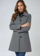 Blanche | Manteau Mi-Long Femme Doublé à Col Classique et Coupe Ajustée - vue 4