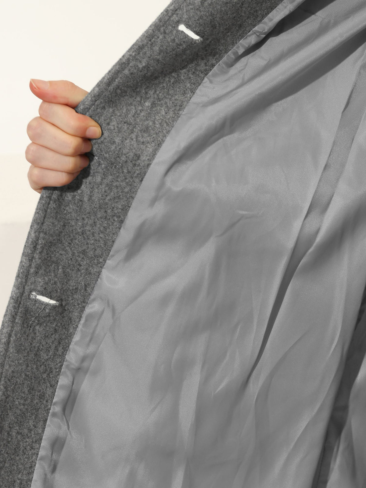 Blanche | Manteau Mi-Long Femme Doublé à Col Classique et Coupe Ajustée - vue 5