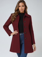 Blanche | Manteau Mi-Long Femme Doublé à Col Classique et Coupe Ajustée - vue 6
