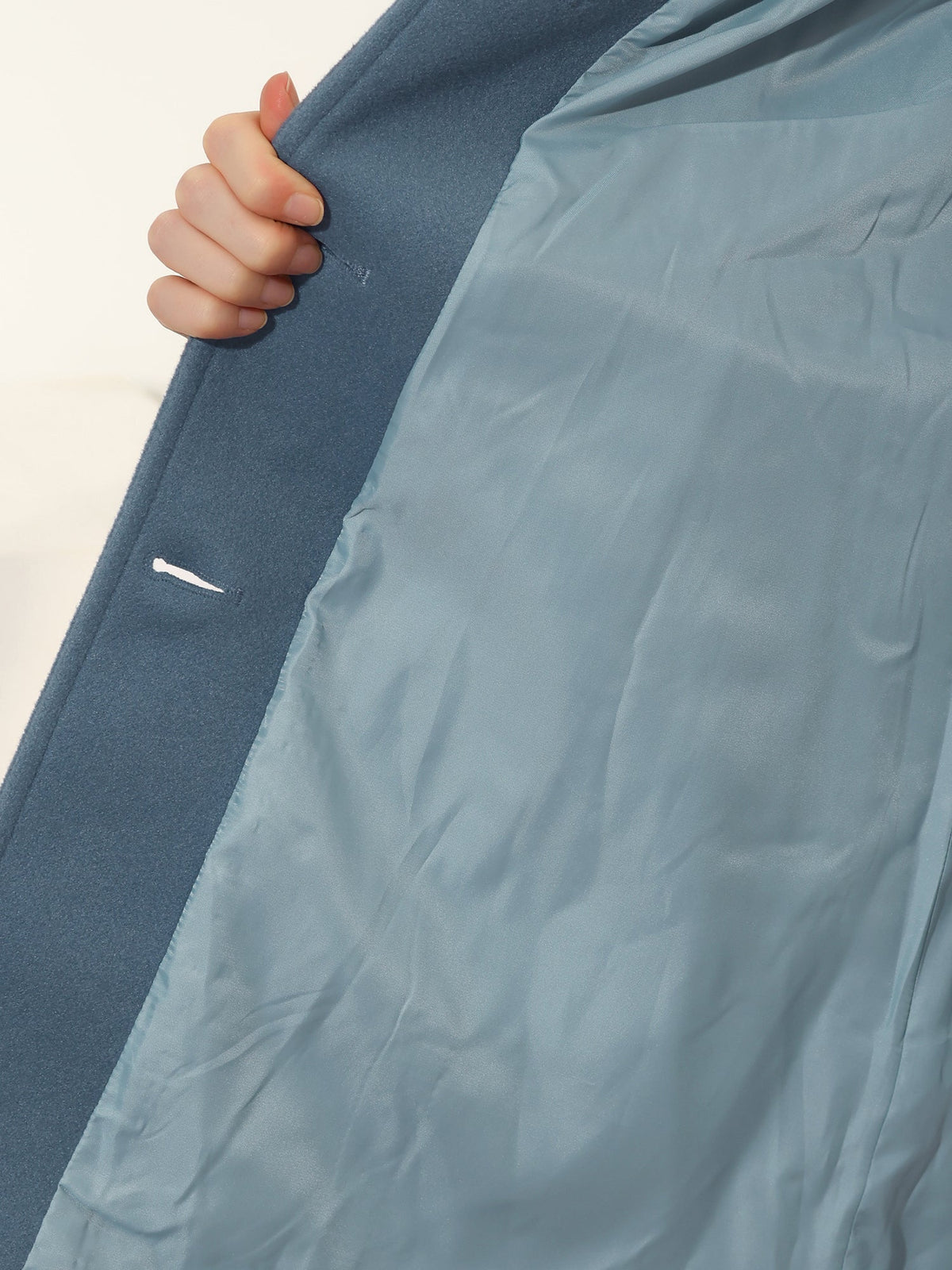 Blanche | Manteau Mi-Long Femme Doublé à Col Classique et Coupe Ajustée - vue 9