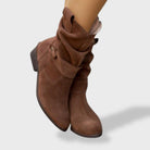 Ines Paris | Bottines mi-mollet femme à sangles et zip