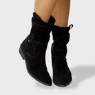 Ines Paris | Bottines mi-mollet femme à sangles et zip