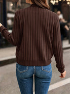 Gilet femme côtelé zippé, maille à manches longues