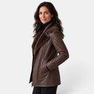 Cassandre | Veste Femme Effet Cuir Doublée Sherpa à Col Revers - vue 2