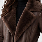 Cassandre | Veste Femme Effet Cuir Doublée Sherpa à Col Revers - vue 4