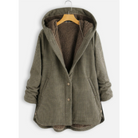 Cécile | Veste à Capuche Femme Doublée Sherpa à Petits Carreaux - Marron