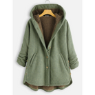 Cécile | Veste à Capuche Femme Doublée Sherpa à Petits Carreaux - Vert