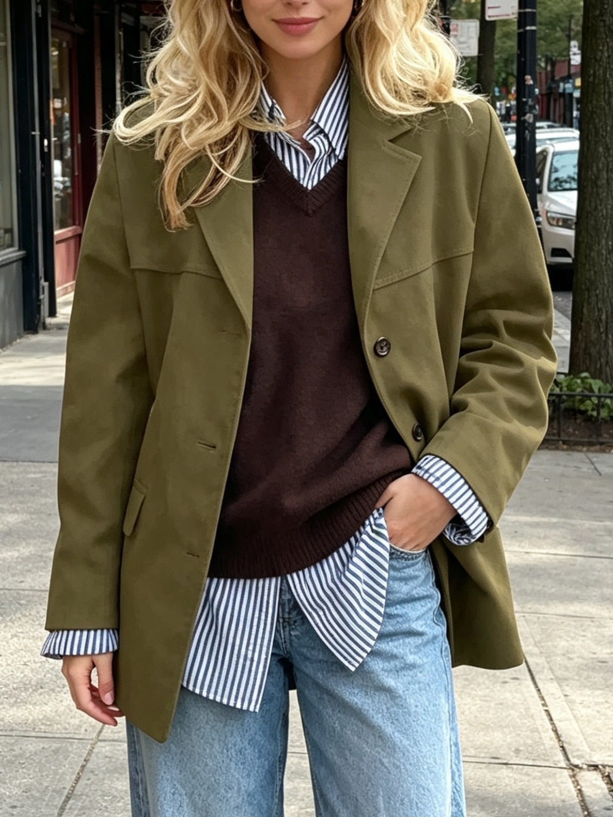 Ines Paris | Manteau Femme Ample Style Rétro – Grandes Poches