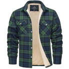 Charles | Surchemise Homme à Carreaux Doublée Sherpa - Vert et marine