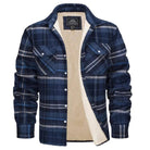 Charles | Surchemise Homme à Carreaux Doublée Sherpa - Bleu gris