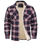 Charles | Surchemise Homme à Carreaux Doublée Sherpa - Marine et rouge